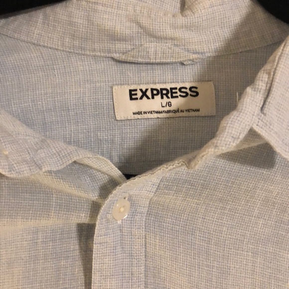 Love this linen light blue shirt large express - Picture 2 of 2